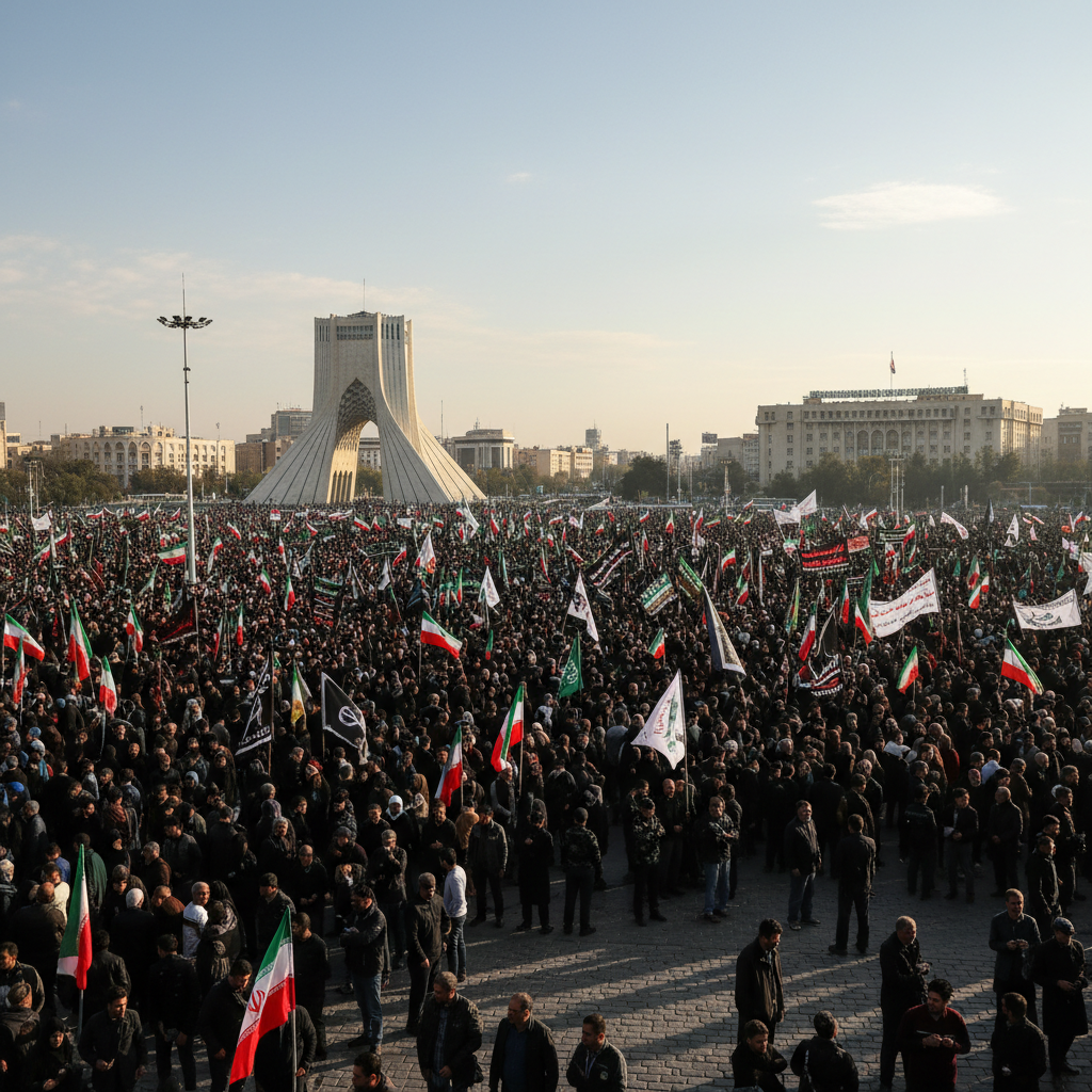 حضور میلیونی مردم در مراسم تشییع رهبر شهید انقلاب در تهران