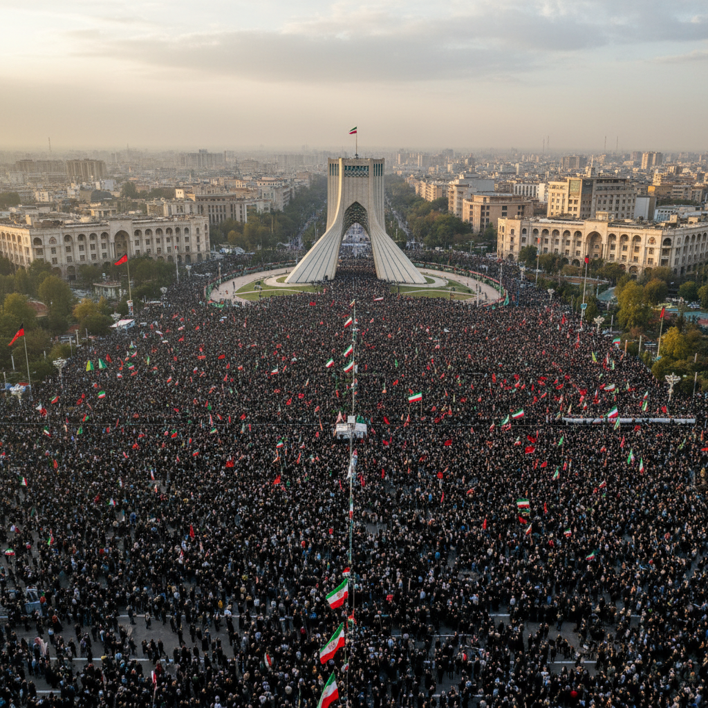 حضور حماسی مردم در مراسم تشییع پیکر رهبر شهید انقلاب در تهران