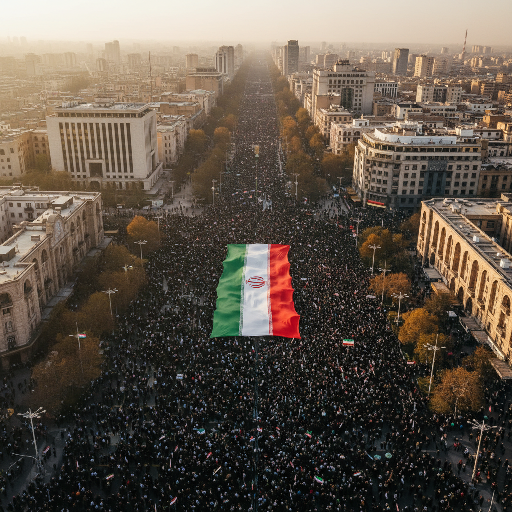 حضور میلیونی مردم تهران در مراسم تشییع رهبر شهید انقلاب