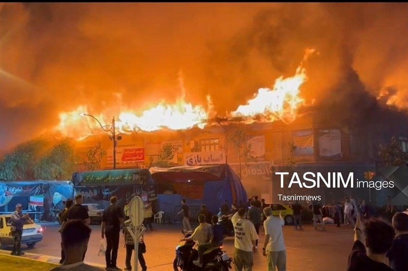 آتش‌سوزی بازار گرگان؛ خسارت سنگین به بیش از ۲۰ مغازه و آغاز تحقیقات قضایی