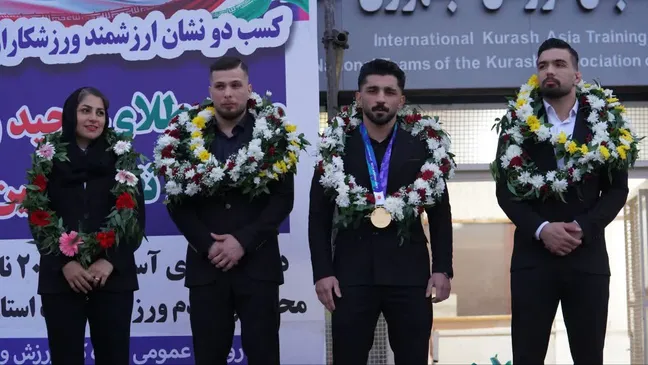 استقبال باشکوه از قهرمانان کوراش در بجنورد پس از درخشش در ناگویا