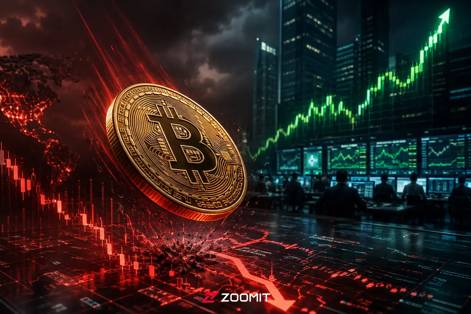 بیت‌کوین در پی جهش قیمت نفت به زیر ۸۱ هزار دلار سقوط کرد